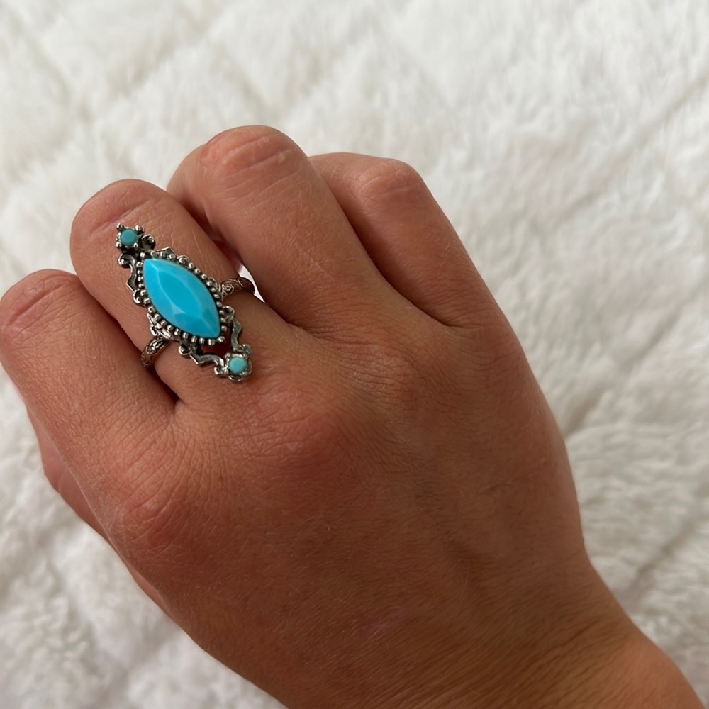 Sterling Silver Turquoise Ring (Adjustable)